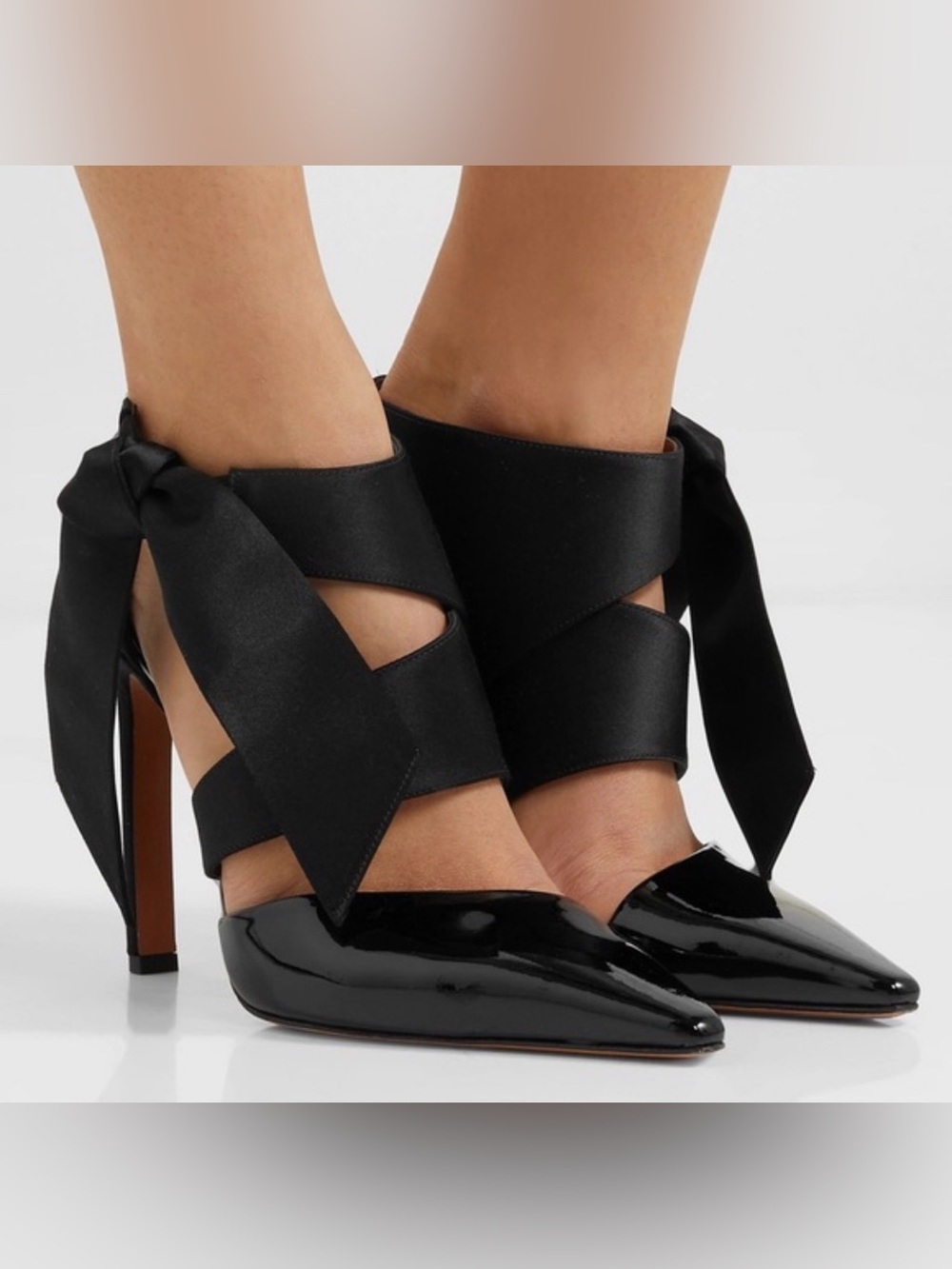 Altuzarra Satin and Patent-Leather Bow Pumps